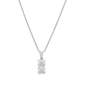 18ct White Gold 0.10ct Diamond Necklace 16&#8243;