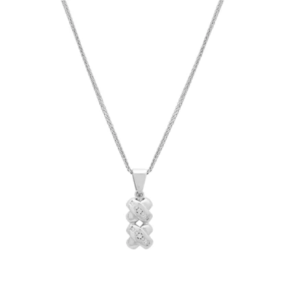 18ct White Gold 0.10ct Diamond Necklace 16"