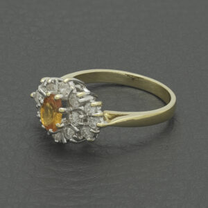 18ct Yellow Gold 0.50ct Diamond &#038; 0.40ct Citrine Ring