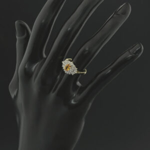 18ct Yellow Gold 0.50ct Diamond &#038; 0.40ct Citrine Ring