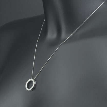 18ct White Gold 0.50ct Diamond Necklace 18" - Image 2