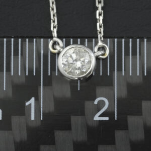 18ct White Gold 0.25ct Diamond Solitaire Necklace 17&#8243;