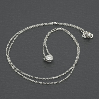 18ct White Gold 0.25ct Diamond Solitaire Necklace 17" - Image 4