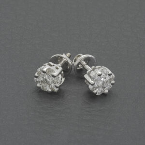 18ct White Gold 0.50ct Diamond Cluster Earrings