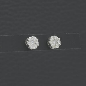 18ct White Gold 0.50ct Diamond Cluster Earrings
