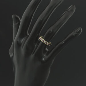 18ct Yellow Gold 0.18ct Diamond &#038; 0.25ct Ruby Eternity Ring