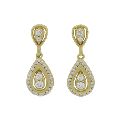 10ct Yellow Gold 0.48ct Diamond Cluster Earrings