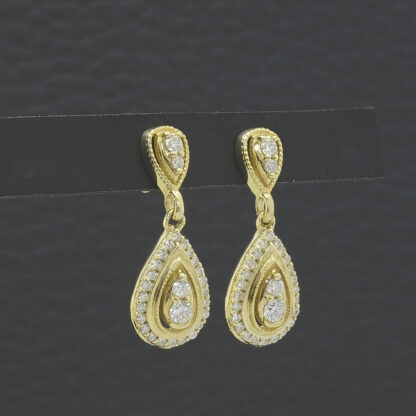 10ct Yellow Gold 0.48ct Diamond Cluster Earrings - Image 4