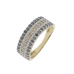 9ct Yellow Gold 5 Row 0.97ct Diamond Ring