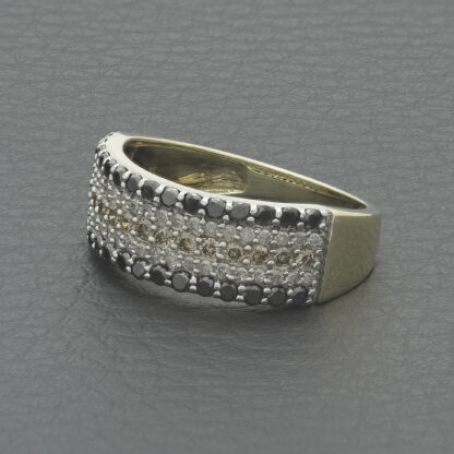 9ct Yellow Gold 5 Row 0.97ct Diamond Ring - Image 2