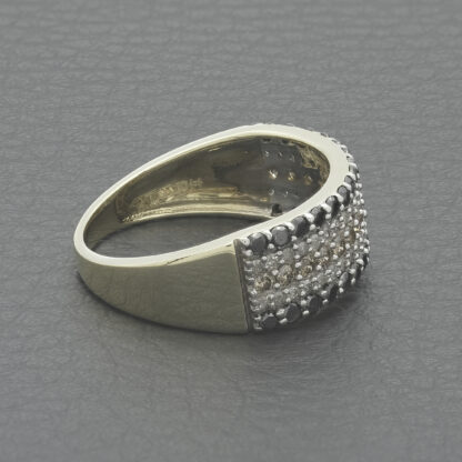 9ct Yellow Gold 5 Row 0.97ct Diamond Ring - Image 3