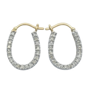 9ct Yellow Gold 0.50ct Diamond Hoop Earrings
