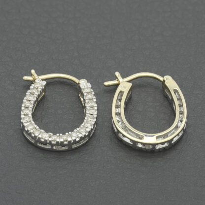 9ct Yellow Gold 0.50ct Diamond Hoop Earrings - Image 2