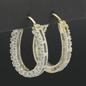 9ct Yellow Gold 0.50ct Diamond Hoop Earrings