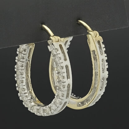9ct Yellow Gold 0.50ct Diamond Hoop Earrings - Image 4