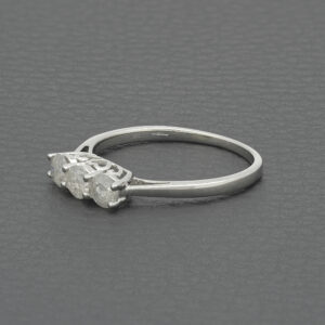 9ct White Gold 0.81ct Diamond 3 Stone Ring