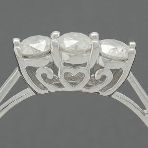 9ct White Gold 0.81ct Diamond 3 Stone Ring