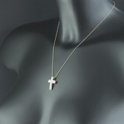 9ct Yellow Gold 0.50ct Diamond Cross Necklace 18" - Image 4