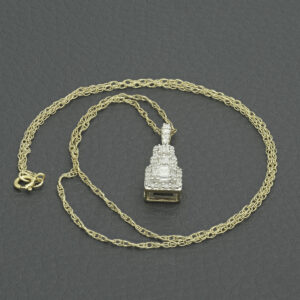 9ct Yellow Gold 0.50ct Diamond Necklace 18″