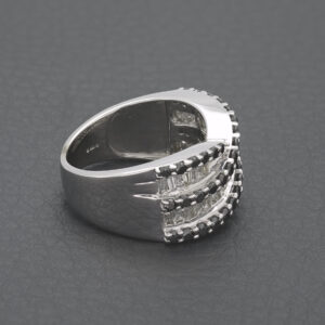 9ct White Gold 0.50ct Black Diamond and 0.50ct Diamond Dress Ring