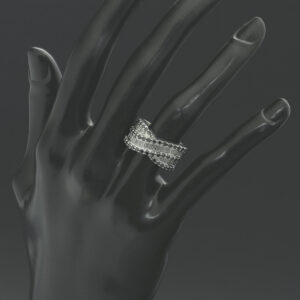 9ct White Gold 0.50ct Black Diamond and 0.50ct Diamond Dress Ring