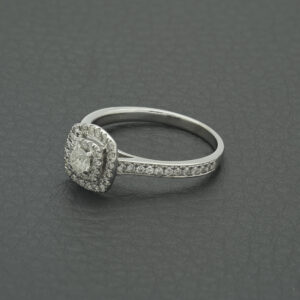 9ct White Gold 0.50ct Diamond Halo Ring