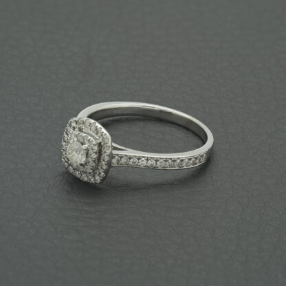 9ct White Gold 0.50ct Diamond Halo Ring - Image 2