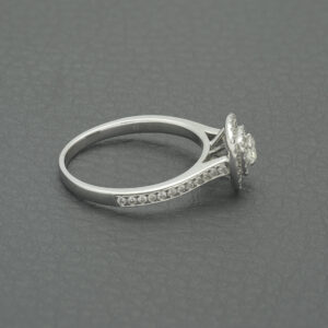 9ct White Gold 0.50ct Diamond Halo Ring