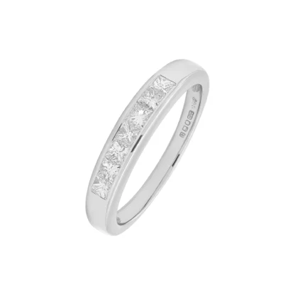 18ct White Gold 0.70ct Princess Cut Diamond Eternity Ring