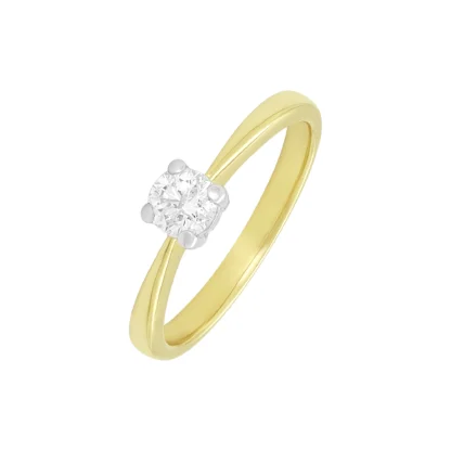 18ct Yellow Gold 0.33ct Diamond Solitaire Ring