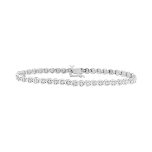 9ct White Gold 0.50ct Diamond Tennis Bracelet 7&#8243; 4.5mm