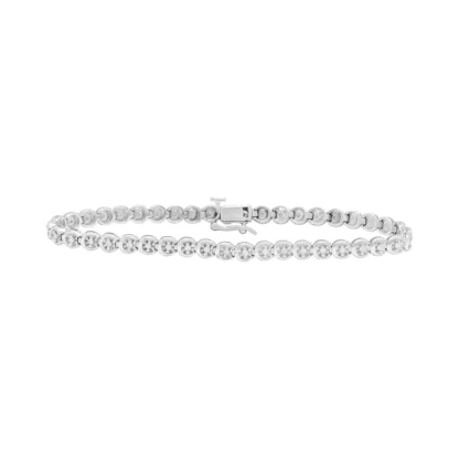 9ct White Gold 0.50ct Diamond Tennis Bracelet 7" 4.5mm