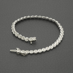 9ct White Gold 0.50ct Diamond Tennis Bracelet 7″ 4.5mm
