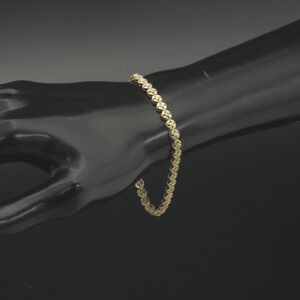 9ct Yellow Gold 0.15ct Diamond Tennis Bracelet 7&#8243; 4.5mm