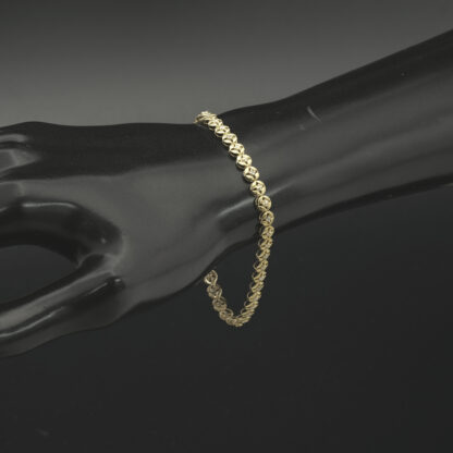 9ct Yellow Gold 0.15ct Diamond Tennis Bracelet 7" 4.5mm - Image 2