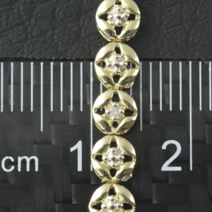 9ct Yellow Gold 0.15ct Diamond Tennis Bracelet 7&#8243; 4.5mm