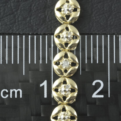 9ct Yellow Gold 0.15ct Diamond Tennis Bracelet 7" 4.5mm - Image 4
