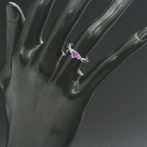 9ct White Gold Pink Sapphire And Diamond Ring