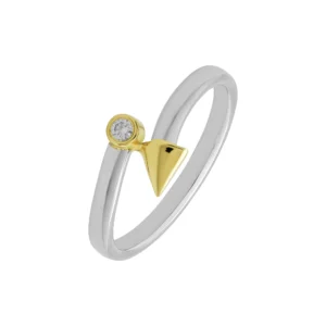 Platinum And 18ct Yellow Gold Arrow 0.02ct Diamond Ring