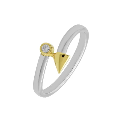 Platinum And 18ct Yellow Gold Arrow 0.02ct Diamond Ring