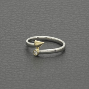 Platinum And 18ct Yellow Gold Arrow 0.02ct Diamond Ring