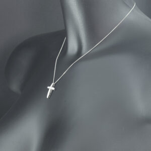 9ct White Gold 0.21ct Diamond Cross Necklace