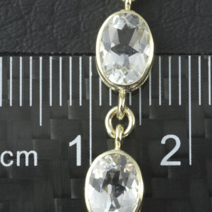 9ct Yellow Gold White Topaz Bracelet 8&#8243; 6mm