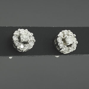 9ct White Gold 0.36ct Diamond Cluster Stud Earrings