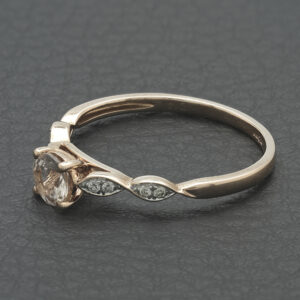 9ct Rose Gold 0.04ct Diamond And Morganite Ring