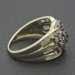 10ct Yellow Gold 0.85ct Chocolate Diamond Cluster Ring