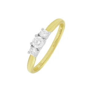 9ct Yellow Gold 0.33ct 3 Stone Diamond Ring