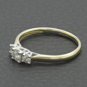9ct Yellow Gold 0.33ct 3 Stone Diamond Ring