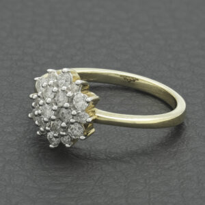 9ct Yellow Gold 0.50ct Diamond Cluster Ring