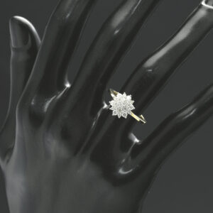 9ct Yellow Gold 0.50ct Diamond Cluster Ring